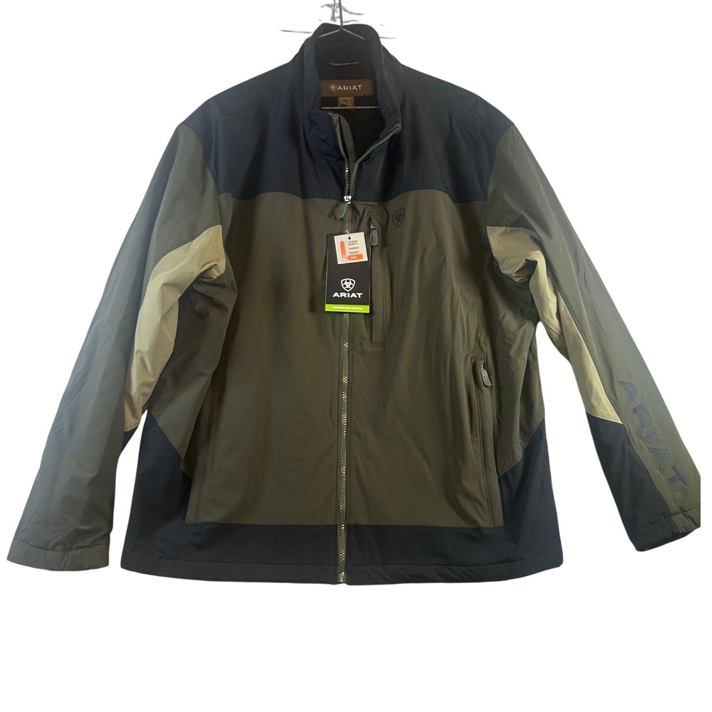 Ariat Mens‎ Pioneer Stretchshell Jacket Relic Green Navy Insulated XXL New Tags